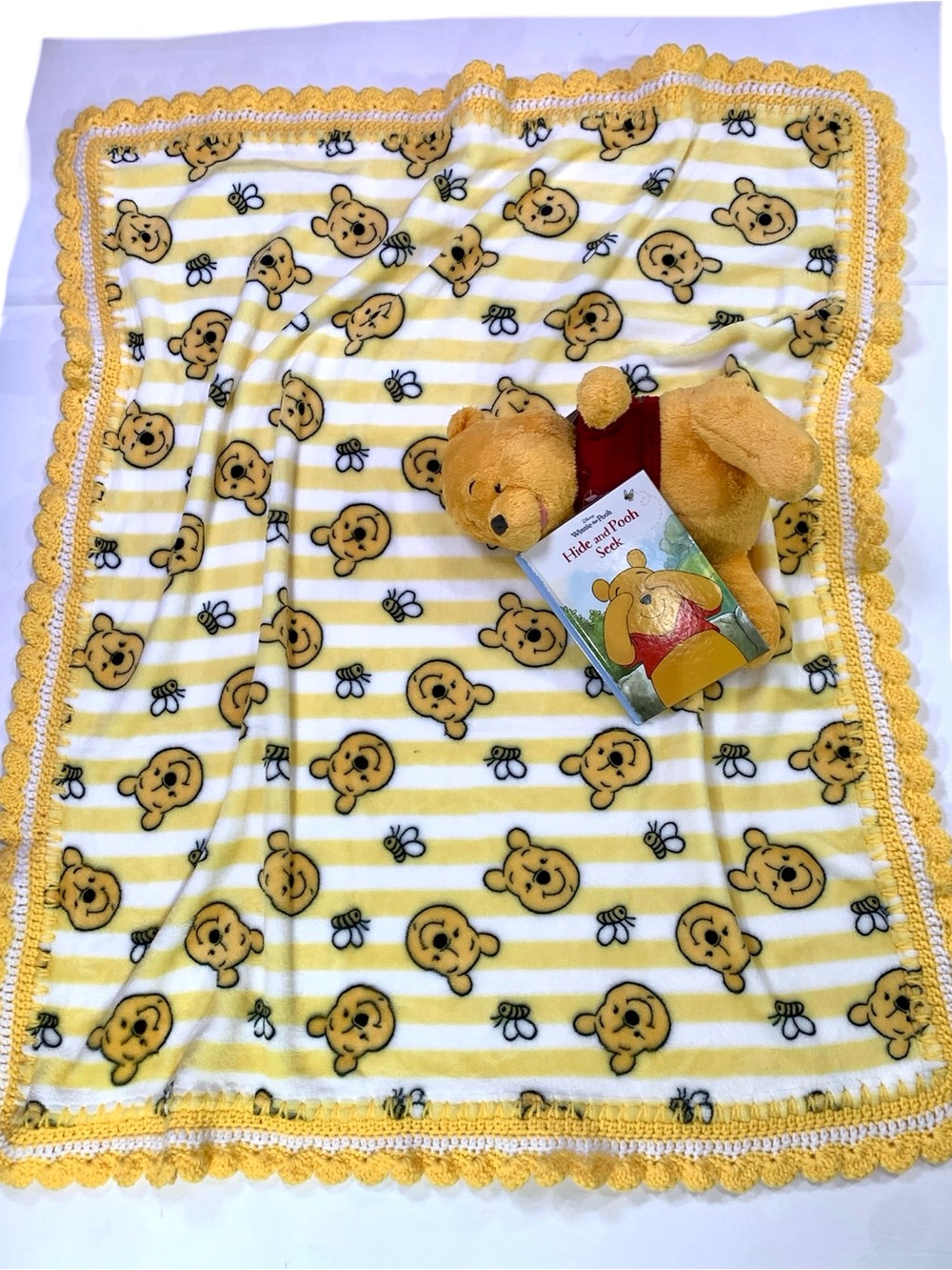 Disney Winnie the Pooh and Bees Crocheted Baby Blanket & Plush Set - Picture 11 of 11